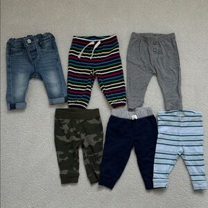 Baby Boy Jeans & Joggers - Denim, Stripes, and Camo Set (6)